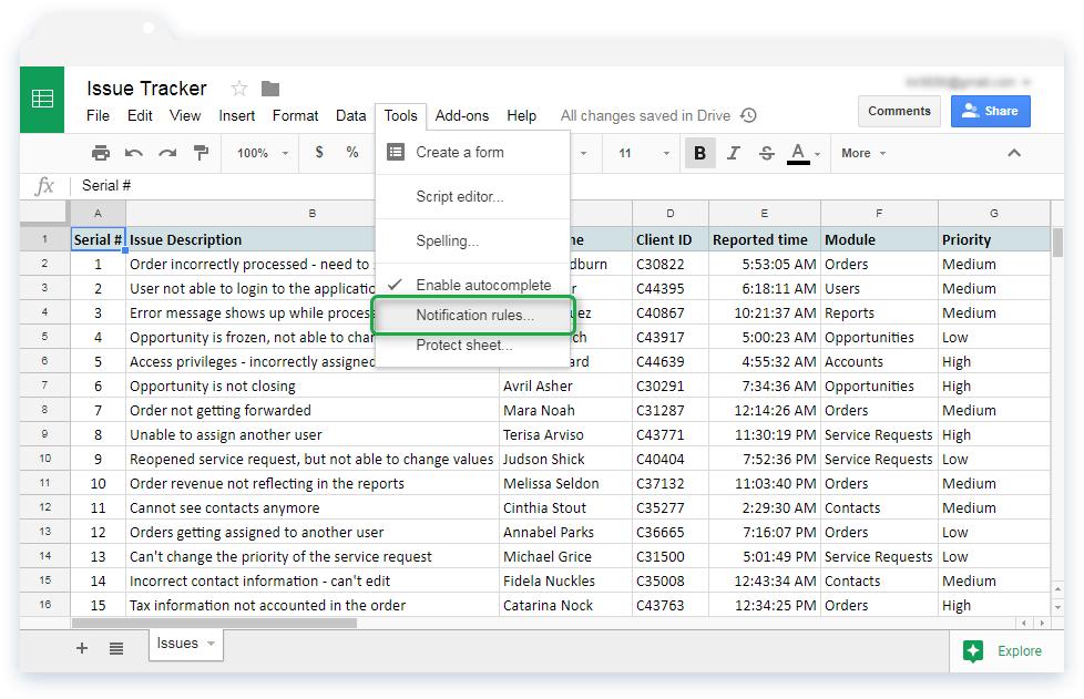 Cách bật thông báo khi nội dung tệp Google Sheets thay đổi